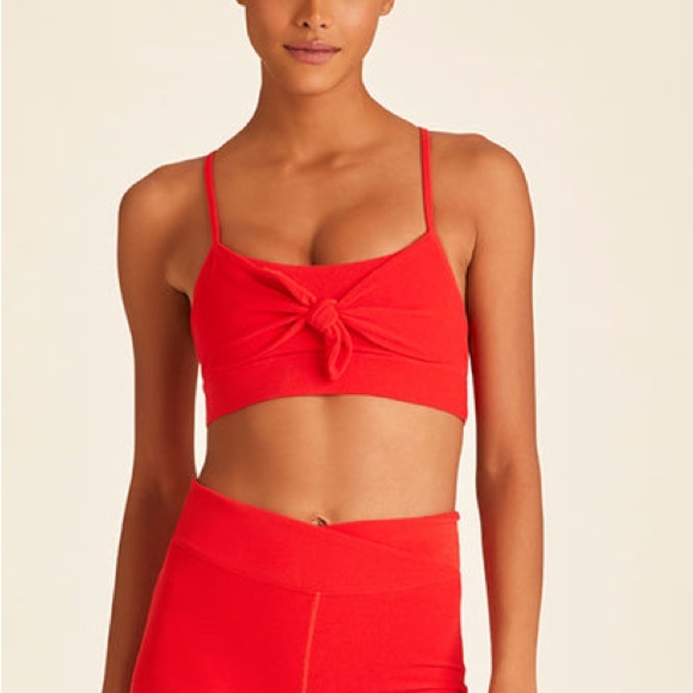 NWT Alala Tied Bow Bra in Poppy XS